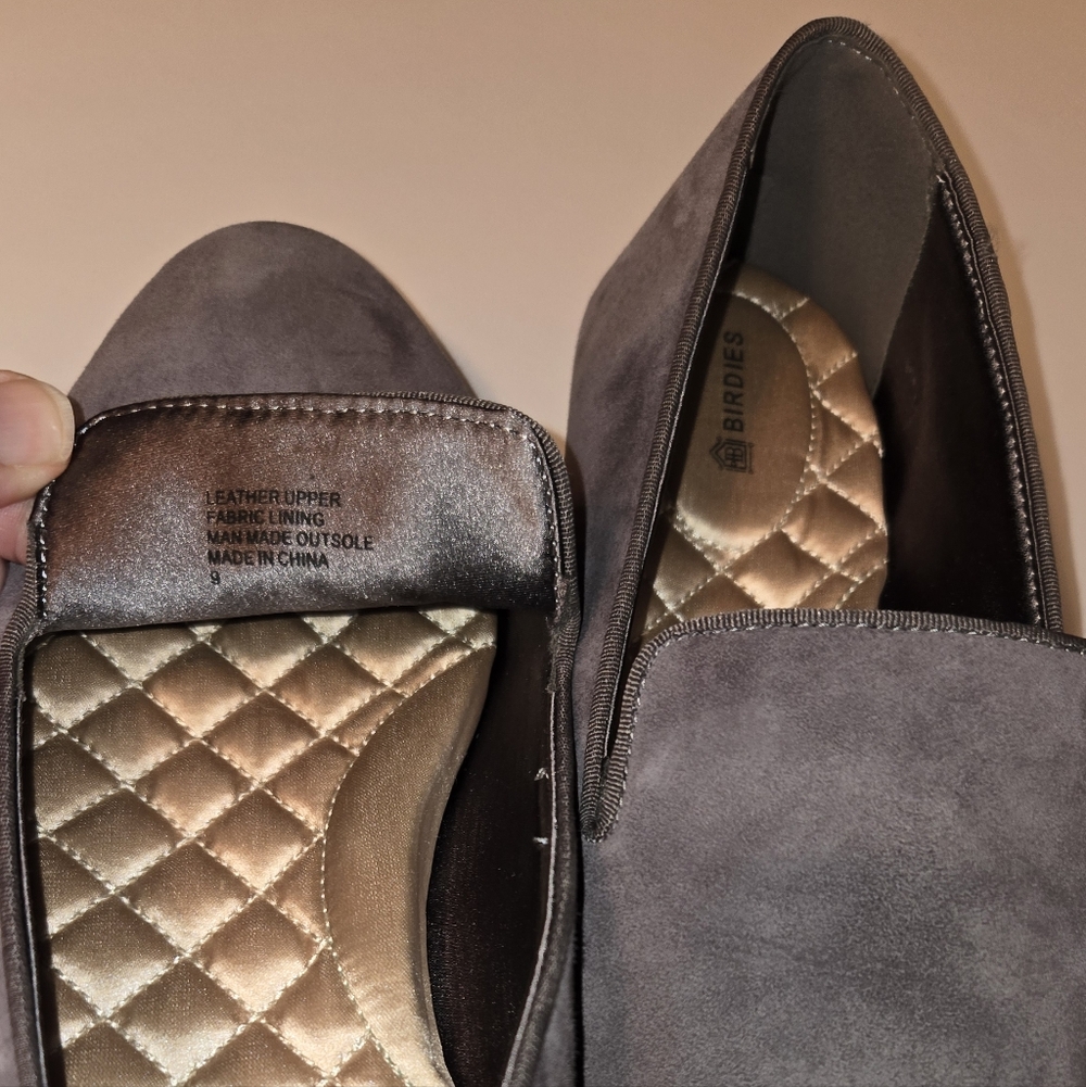 Birdies Gray Suede Loafers